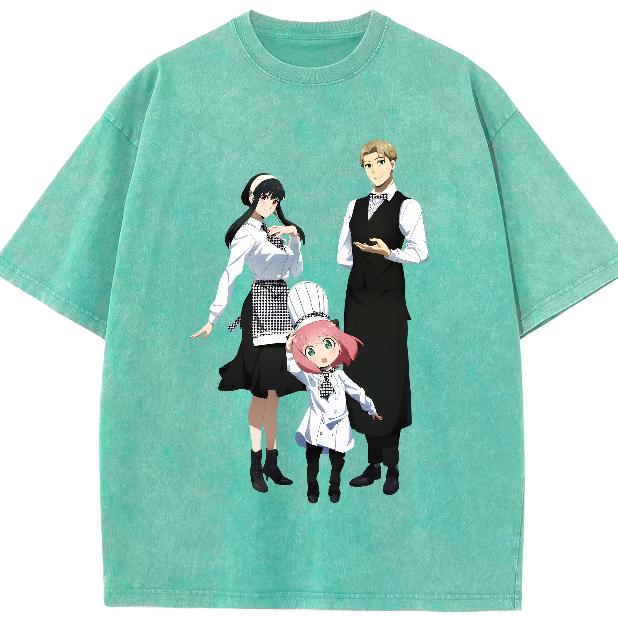 （画像用） SPY×FAMILY间谍家家酒 綿100% ヴィンテージ風 半袖Tシャツ（フロントプリント）